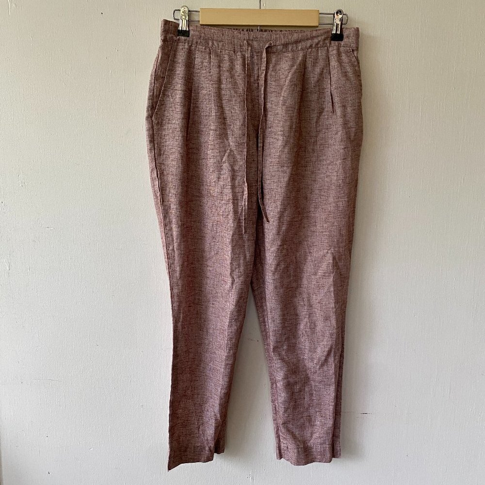 Bitterlime Pull On Pants Womens Medium Lightweight Tie Waist Pockets‎ Coastal